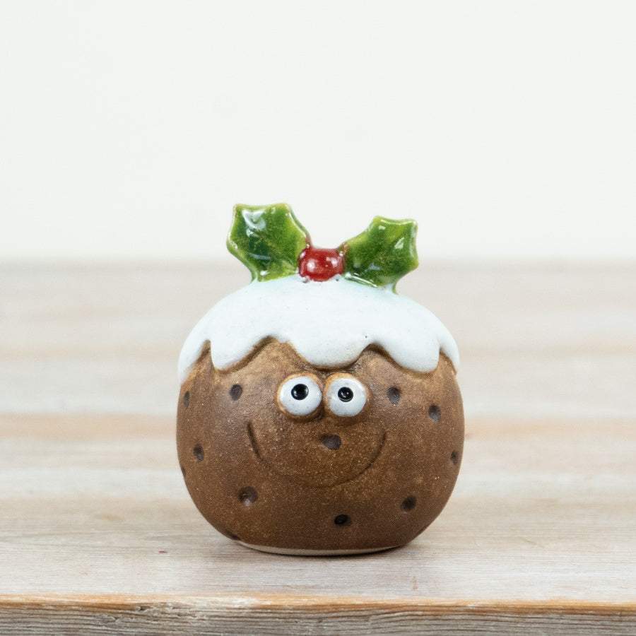 Little Lookers Christmas Pudding Ornament Ceramic Festive Decoration Christmas Home Décor Gift 8.6cm