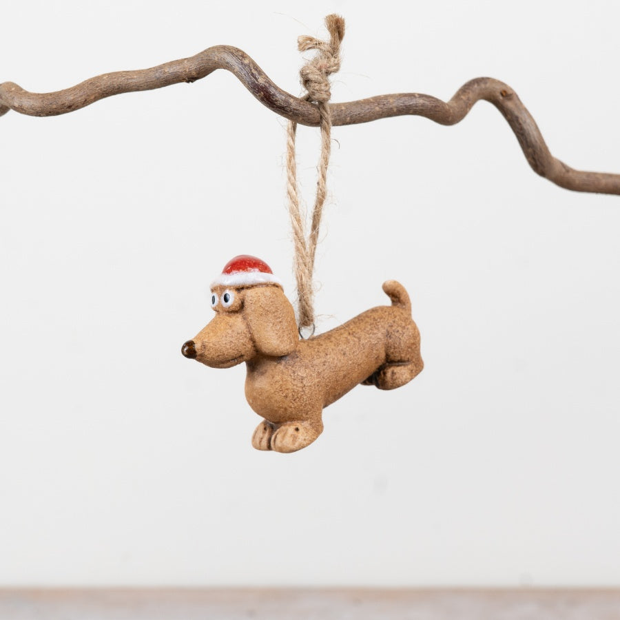 Little Lookers Rosy Eye Festive Sausage Dog Hanger