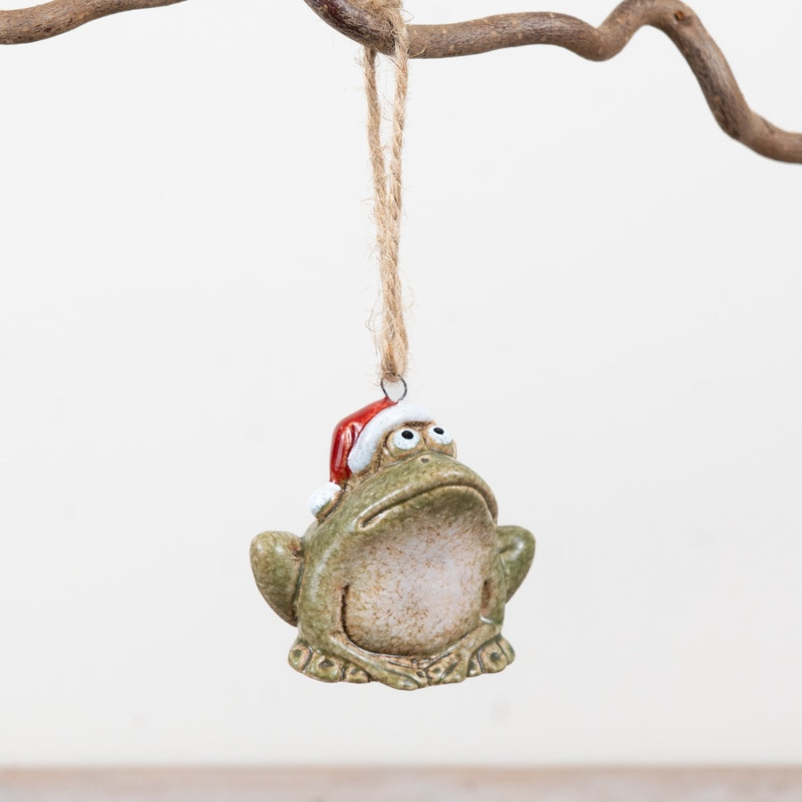 Little Lookers 6cm Hanging Festive Frog - Rosy Eyes