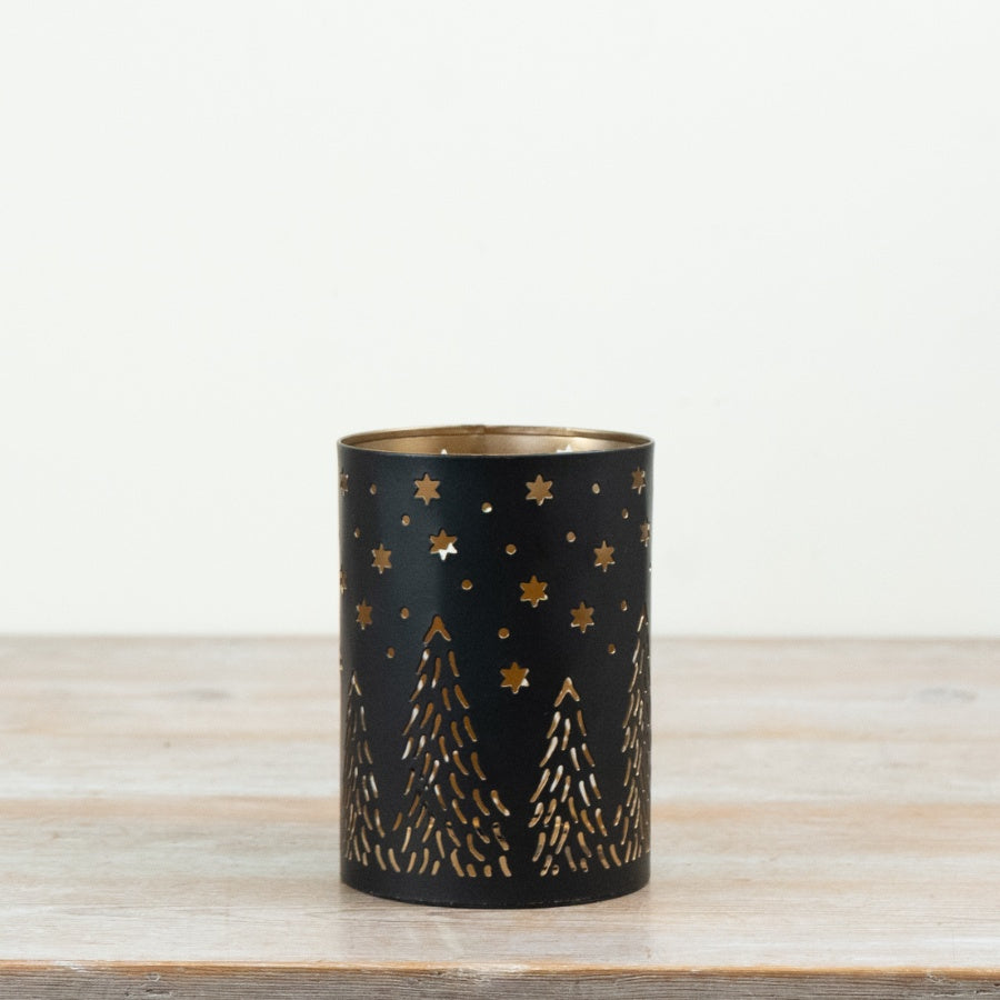 Star & Tree Cut-Out Lantern, 15cm