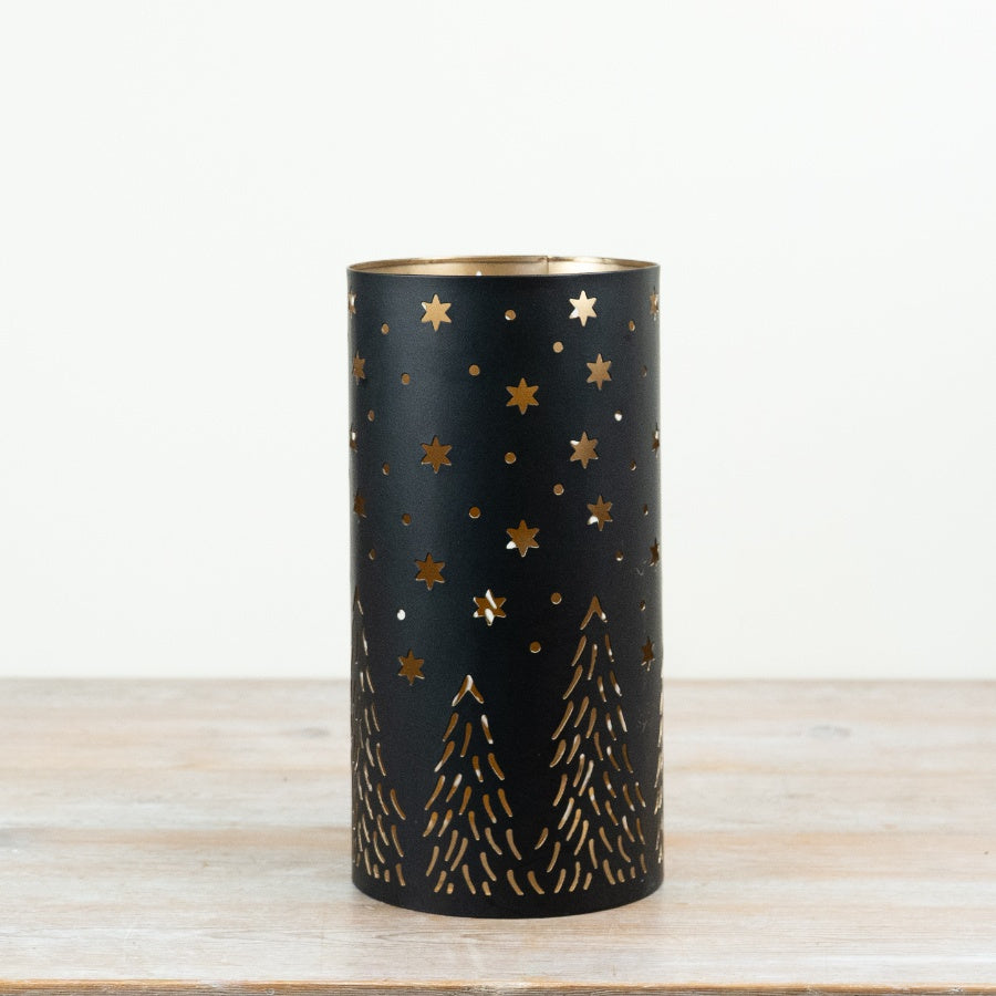Star & Tree Cut Out Votive, 30cm