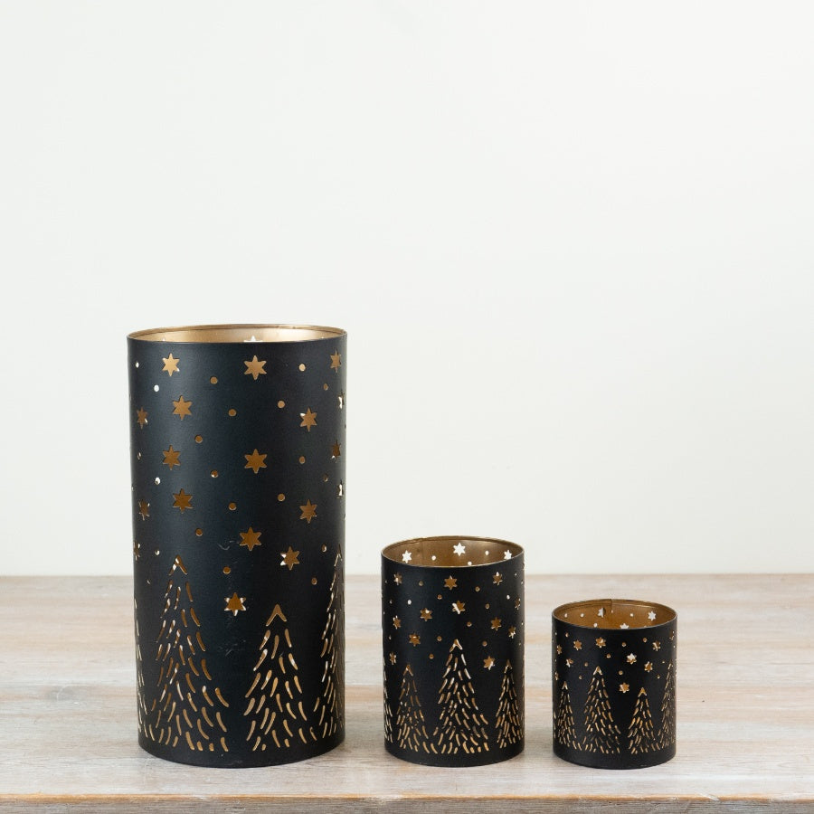 Star & Tree Cut Out Votive, 30cm