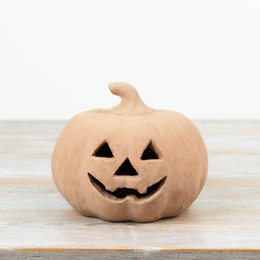 Terracotta Pumpkin Decoration Rustic Autumn Pumpkin Ornament Fall Home Decor 16.5cm
