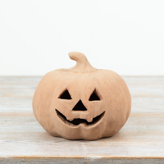 Terracotta Pumpkin Decoration Rustic Autumn Pumpkin Ornament Fall Home Decor 16.5cm