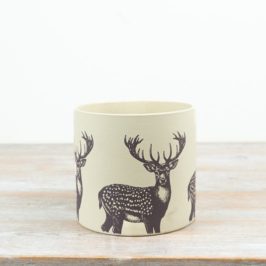 Terracotta Reindeer Plant Pot Rustic Woodland Planter Christmas Home Decor 13.5cm