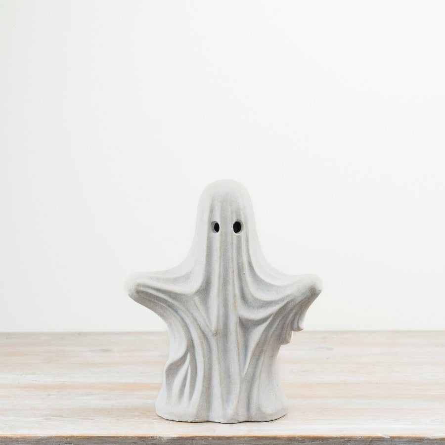 Ghost Figurine Halloween Decoration Cement Ghost Ornament Spooky Home Decor 26cm