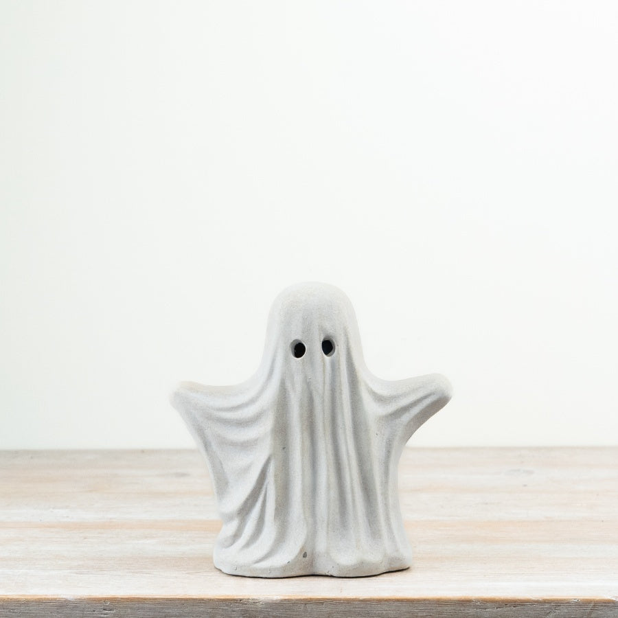 Ghost Figurine Halloween Decoration Cement Ghost Ornament Spooky Home Decor 20cm