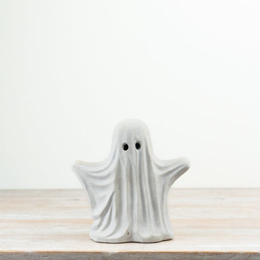 Ghost Figurine Halloween Decoration Cement Ghost Ornament Spooky Home Decor 20cm