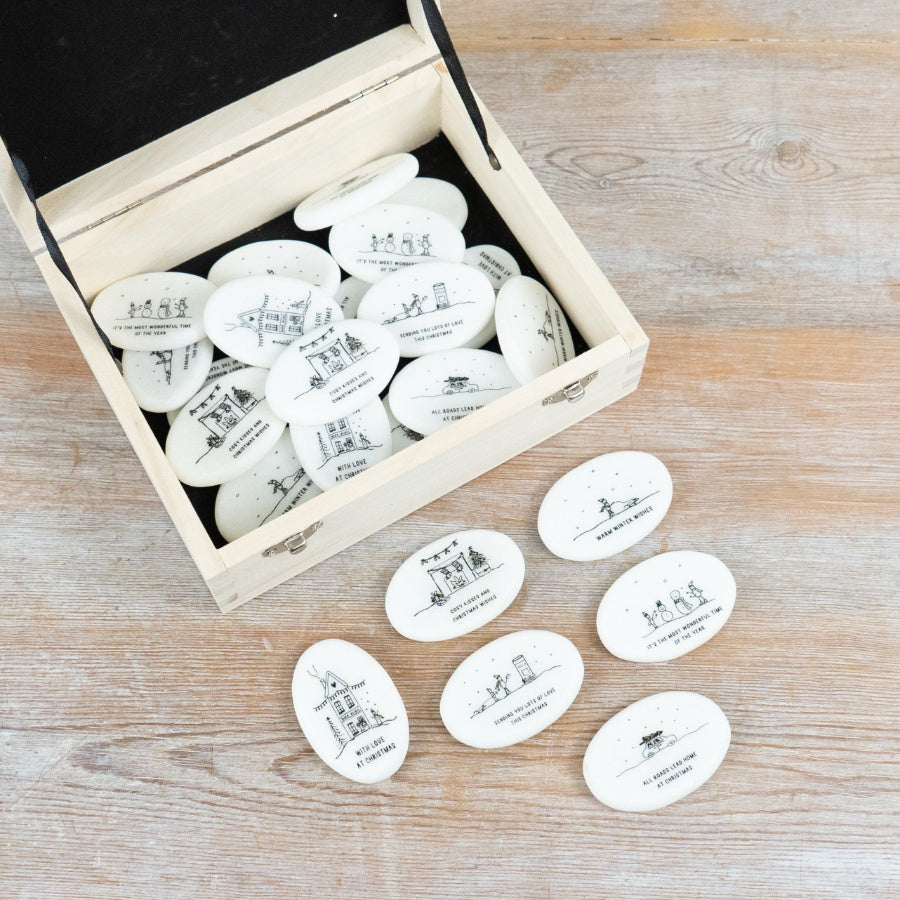 Natural White Marble Pebble 6cm – Polished Stone Keepsake Decorative Gift Personalised Home Decor
