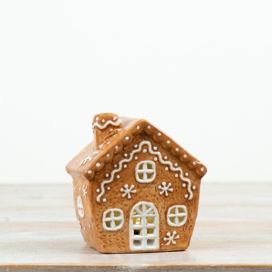 LED Gingerbread House Christmas Decoration Light Up Festive Ornament Holiday Home Décor 11.5cm