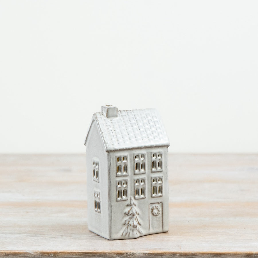Ceramic LED Christmas House with Tree 16cm