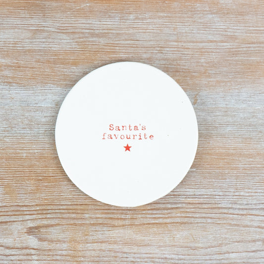"Santa's favourite" Coaster, 10cm