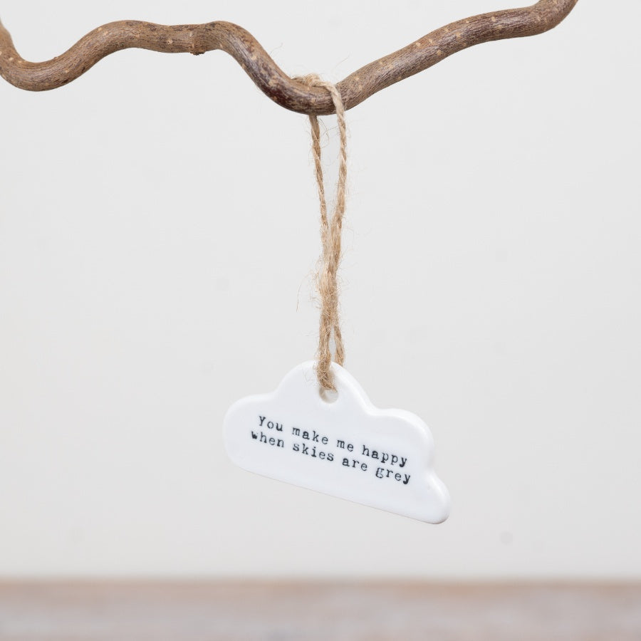 Hanging Cloud "You Make Me Happy" Deco, 6cm