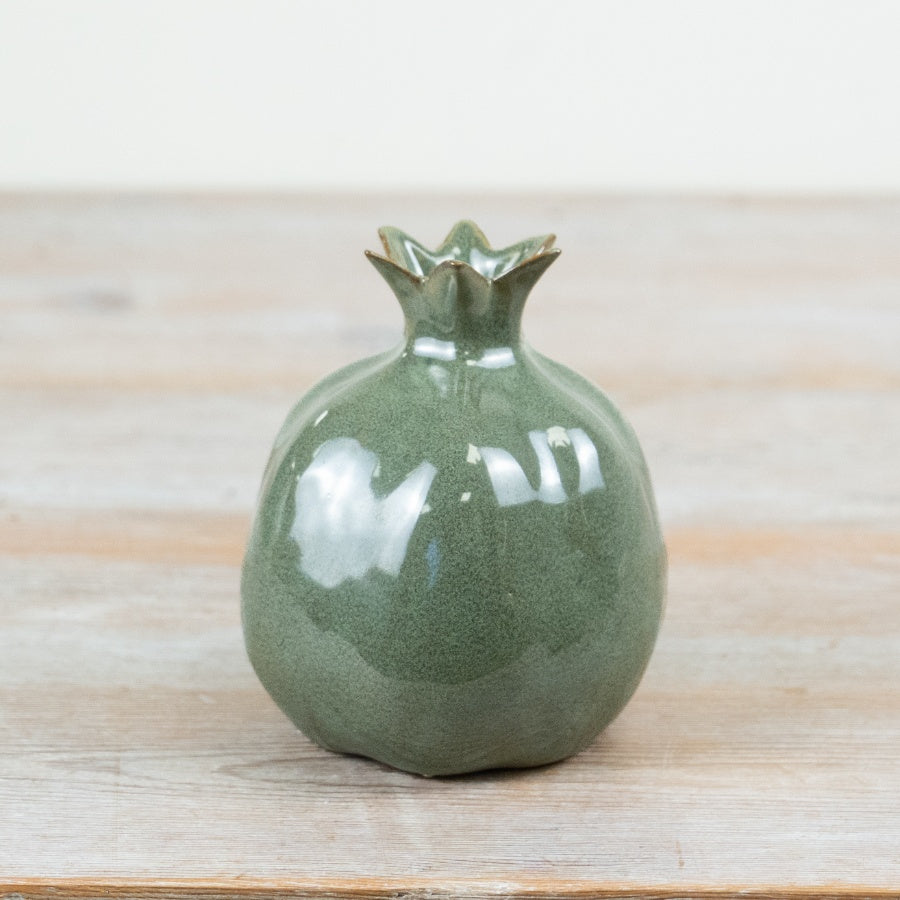 Sage Pomegranate Vase, 12.5cm