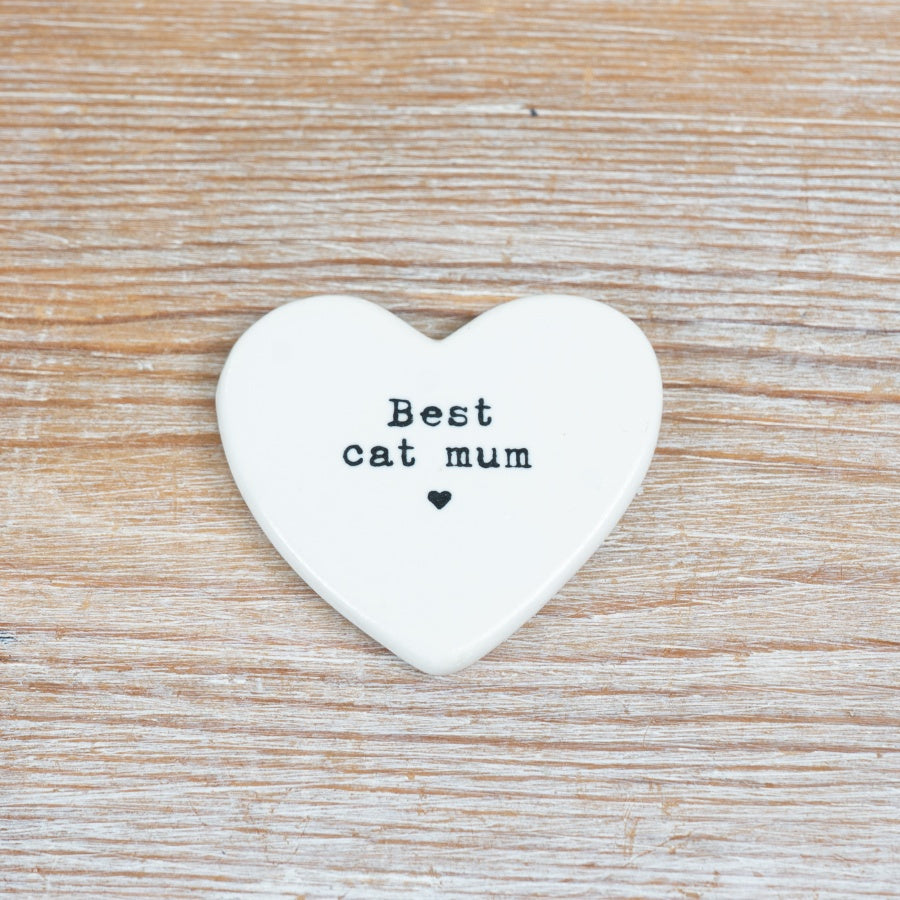 Best Cat Mum Heart Token, 4cm