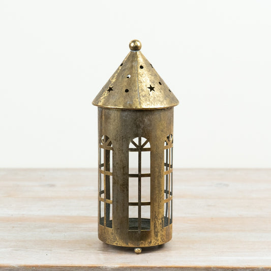 Gold Metal House Candle Holder Decorative Tealight Lantern Christmas Home Décor Ornament 29cm