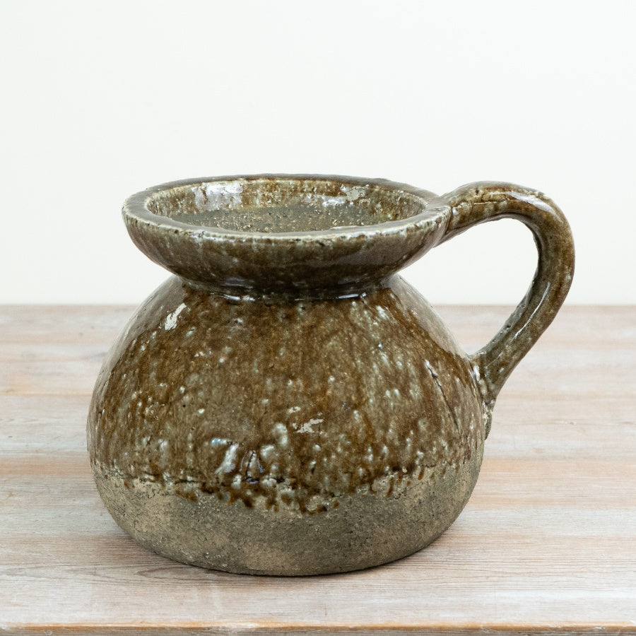 Agnes Stoneware Jug Rustic Glazed Ceramic Jug Decorative Vase Farmhouse Home Décor 31cm