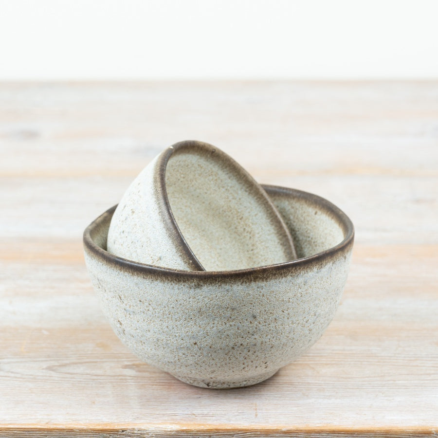 Earthy Speckled Bowl Ceramic Serving Bowl Speckled Glaze Tableware Rustic Kitchen Dining Décor 13.5x13.5x7.5cm Item #81793