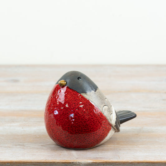 Robin Ornament Rustic Red & Black Robin Bird Decoration Christmas Home Décor Gift 15cm