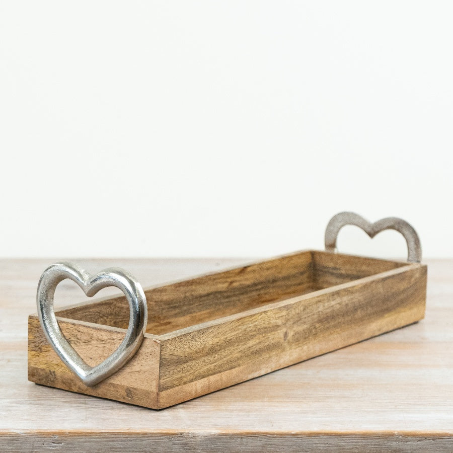 Tray with Heart Handles, 41cm