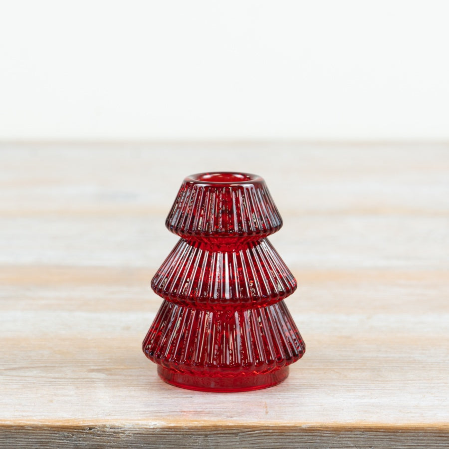 Red Glass Taper Candle Holder Decorative Candlestick Home Décor 8cm Item #82719