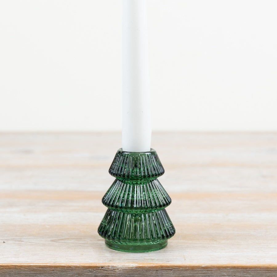Green Candle Holder Glass Taper Decorative Green Candlestick Home Décor 8cm Item #82721