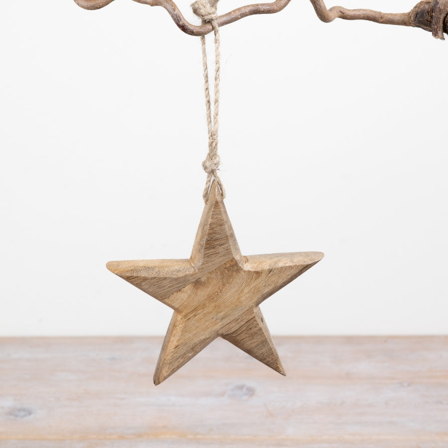 Wooden Star Hanger, 14cm