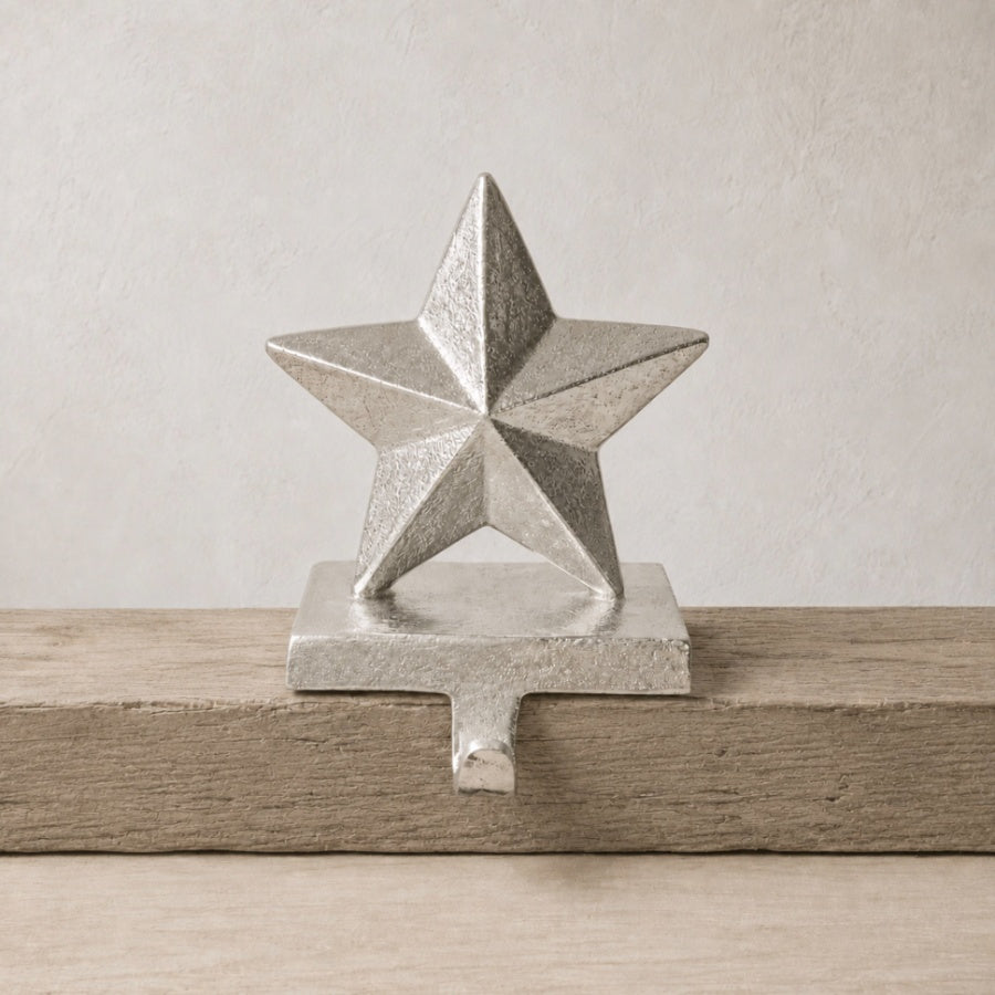 Aluminium Star Stocking Hanger, 20cm
