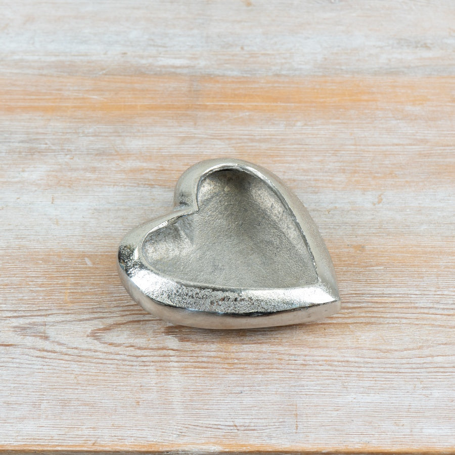 Aluminium Heart Trinket Dish, 12cm