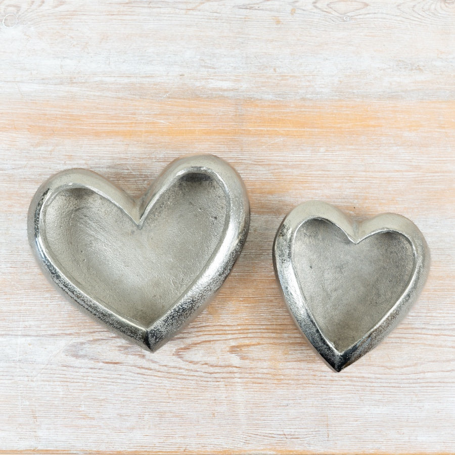 Aluminium Heart Trinket Dish, 12cm