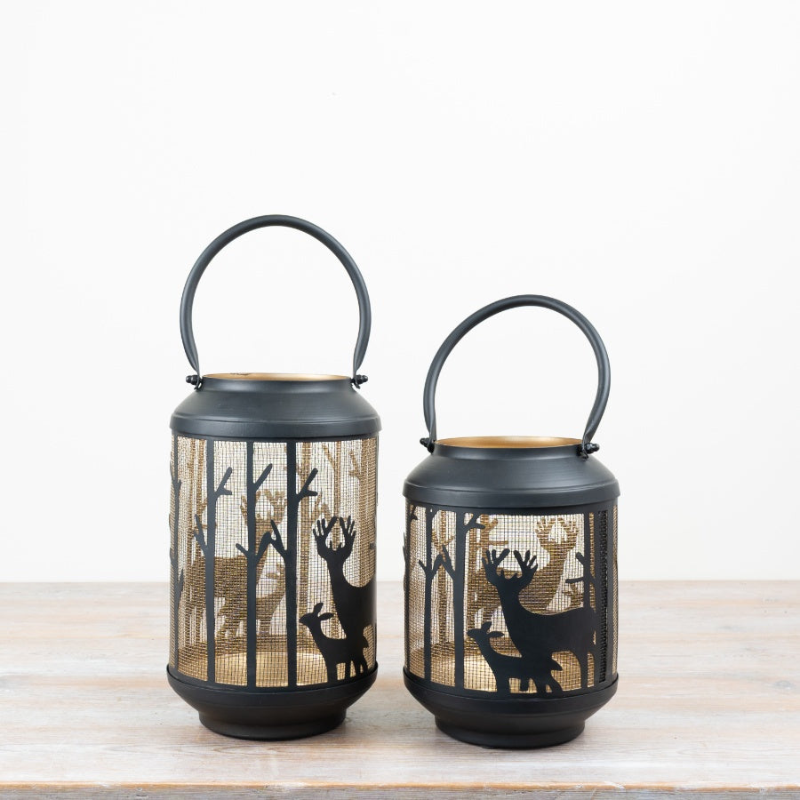 Metal Deer Lantern, 22cm