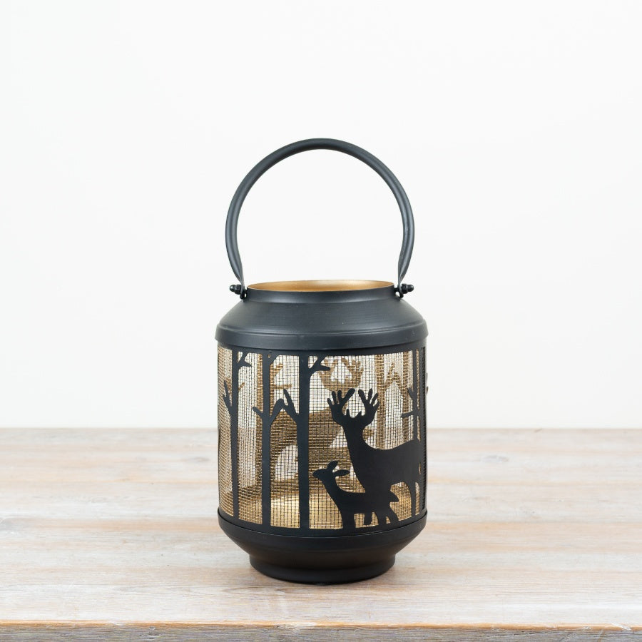 Metal Deer Lantern, 22cm