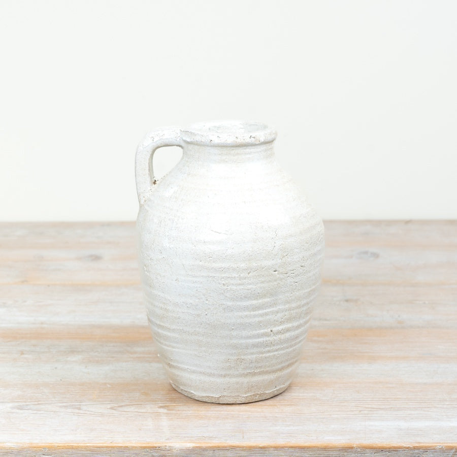 Textured Jug Vase Rustic Decorative Flower Vase Farmhouse Home Decor 23cm