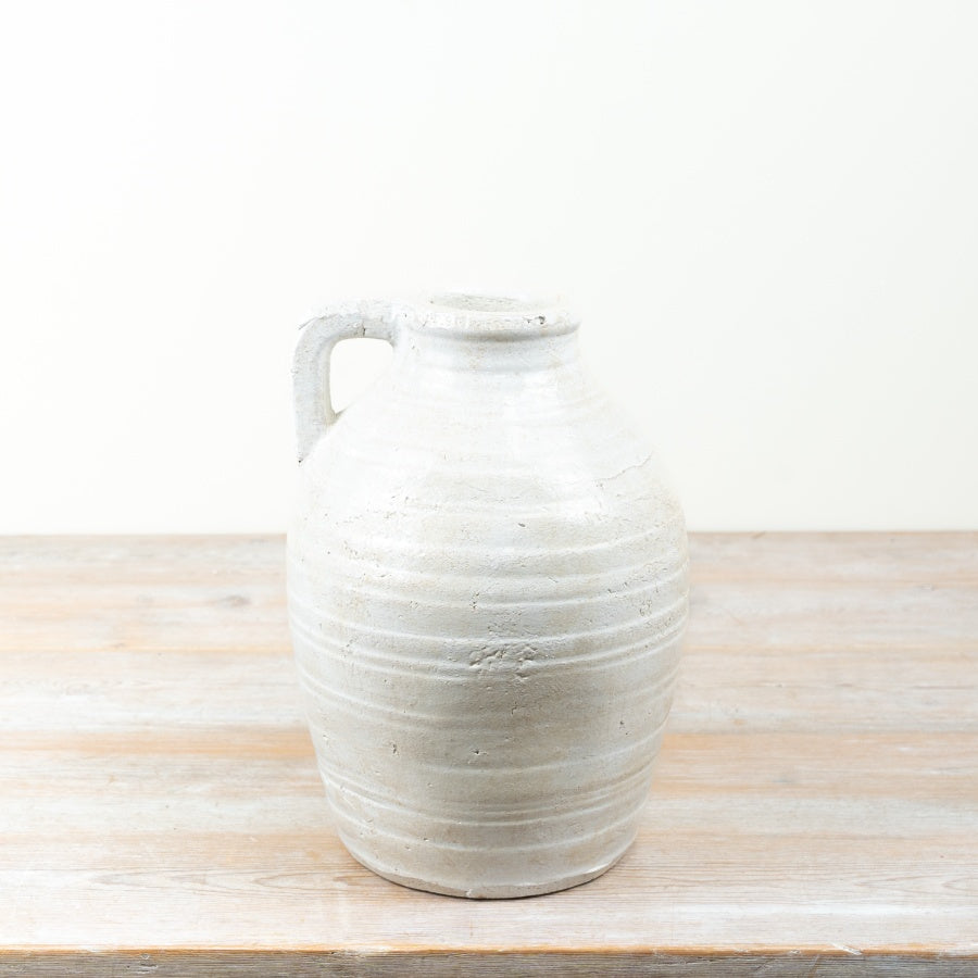 Textured Jug Vase Rustic Decorative Flower Vase Farmhouse Home Decor 28cm