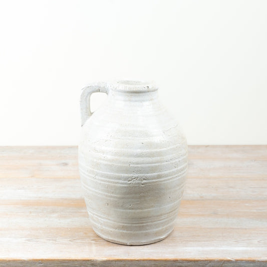 Textured Jug Vase Rustic Decorative Flower Vase Farmhouse Home Decor 28cm