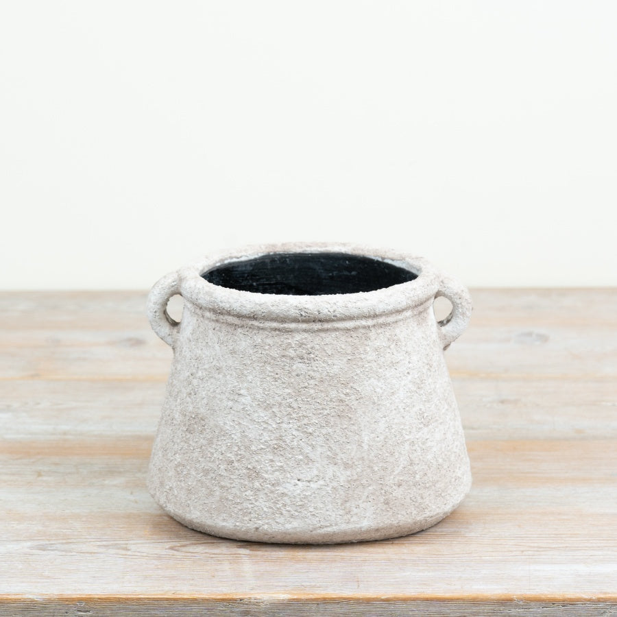 Neutral Planter Ceramic Plant Pot Pale Textured Finish Indoor Garden Home Décor Contemporary 19.5cm Item #83075