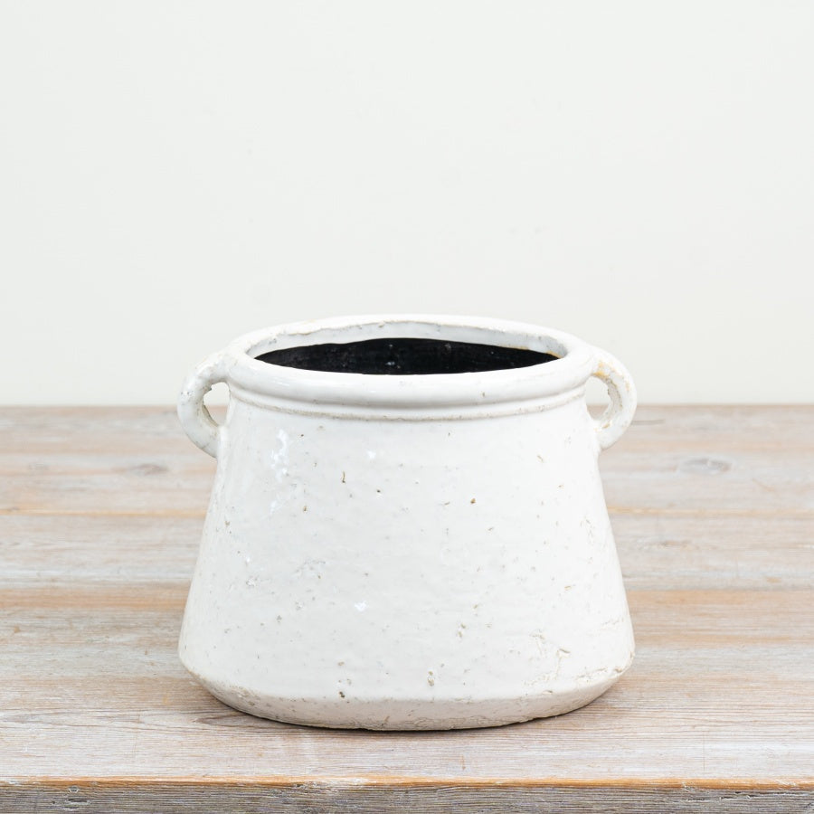Ceramic Planter with Handles Natural Plant Pot Decorative Indoor Planter Rustic Garden Home Décor 19.5cm Item #83078