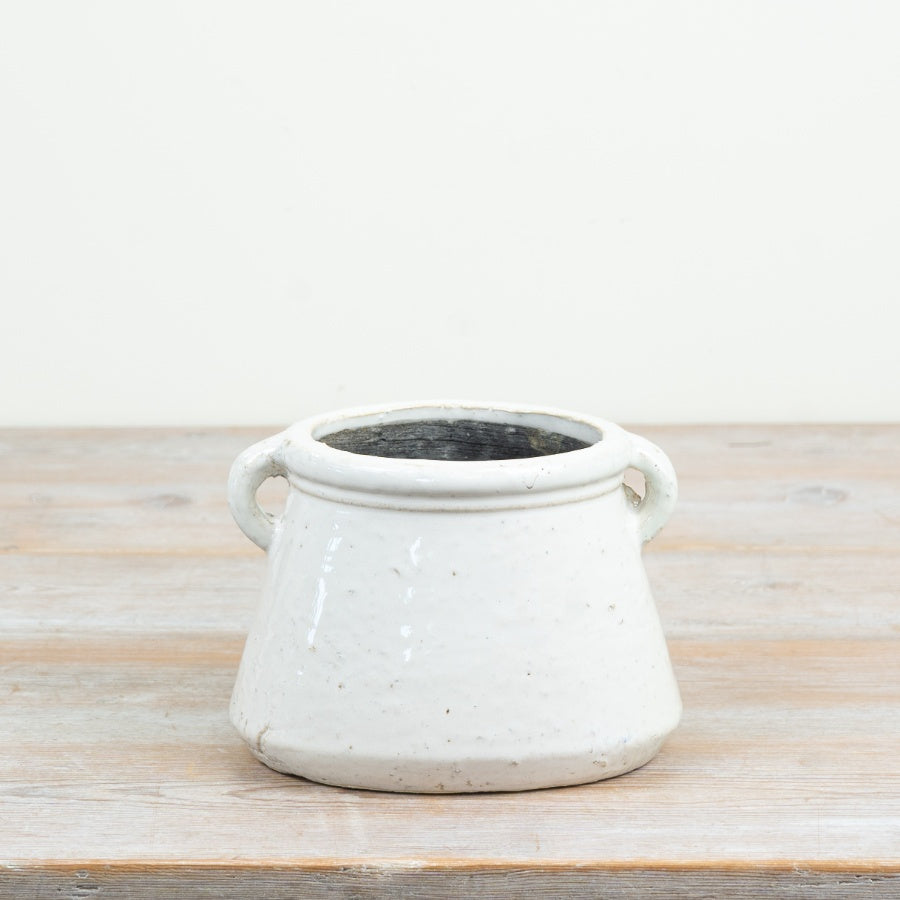 Plant Pot with Handles Ceramic Planter Natural Plant Pot Rustic Garden Home Décor Indoor Planter 16.5cm Item #83079