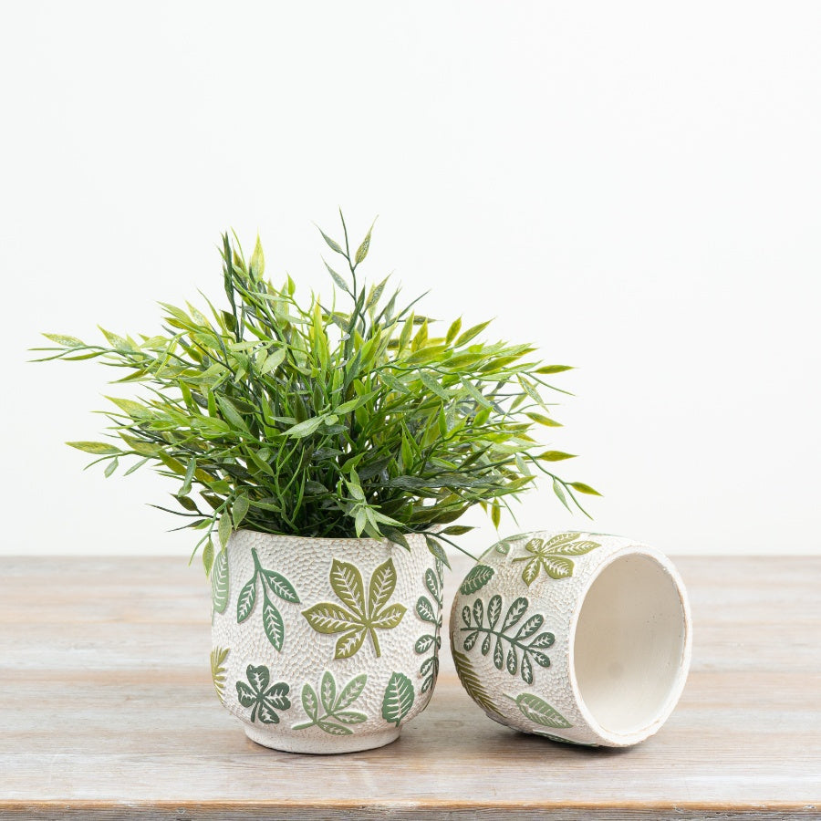 Green Leaf Planter Pot Botanical Leaf Planter Ceramic Plant Container Indoor Home Décor Gift 12.5x12.5x11.5cm Item #83168