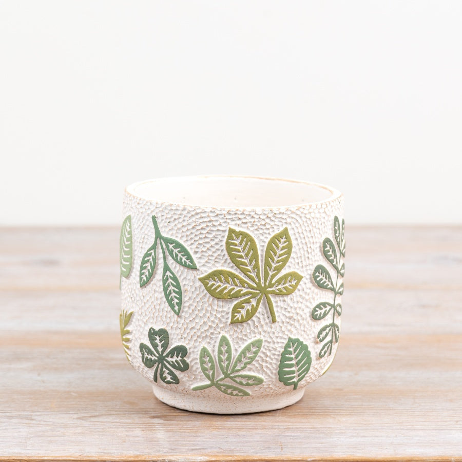 Green Leaf Planter Pot Botanical Leaf Planter Ceramic Plant Container Indoor Home Décor Gift 12.5x12.5x11.5cm Item #83168