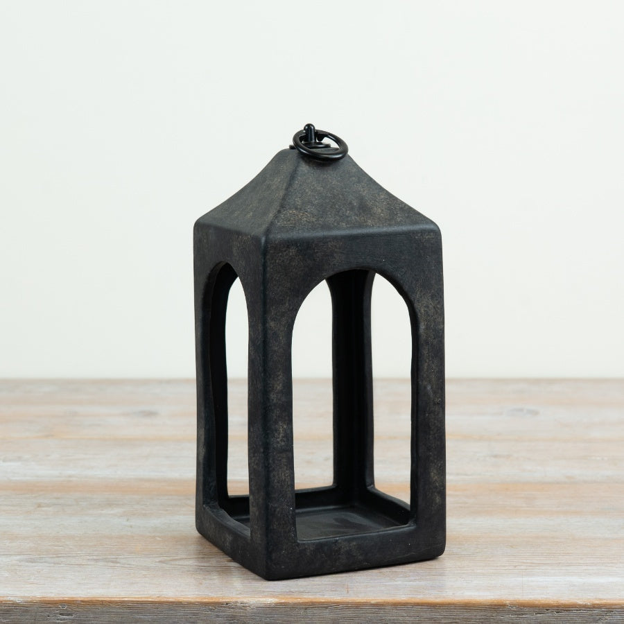 Open Black Lantern Metal Open Frame Lantern Decorative Candle Holder Indoor Outdoor Home Décor 25.5cm Item #83178