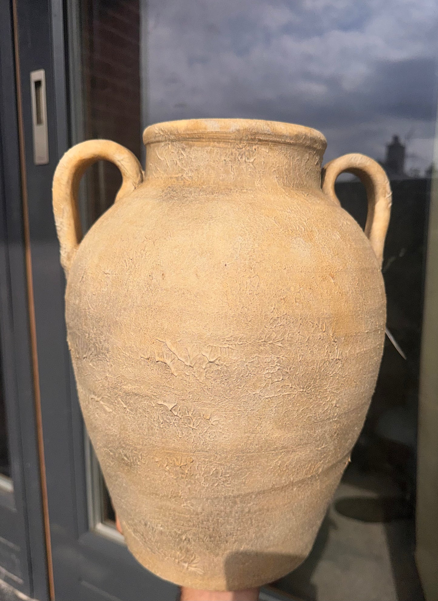 Gavi Vase with Handles 32cm – Large Rustic Ceramic Vase, Handmade Decorative Jug for Statement Home Styling