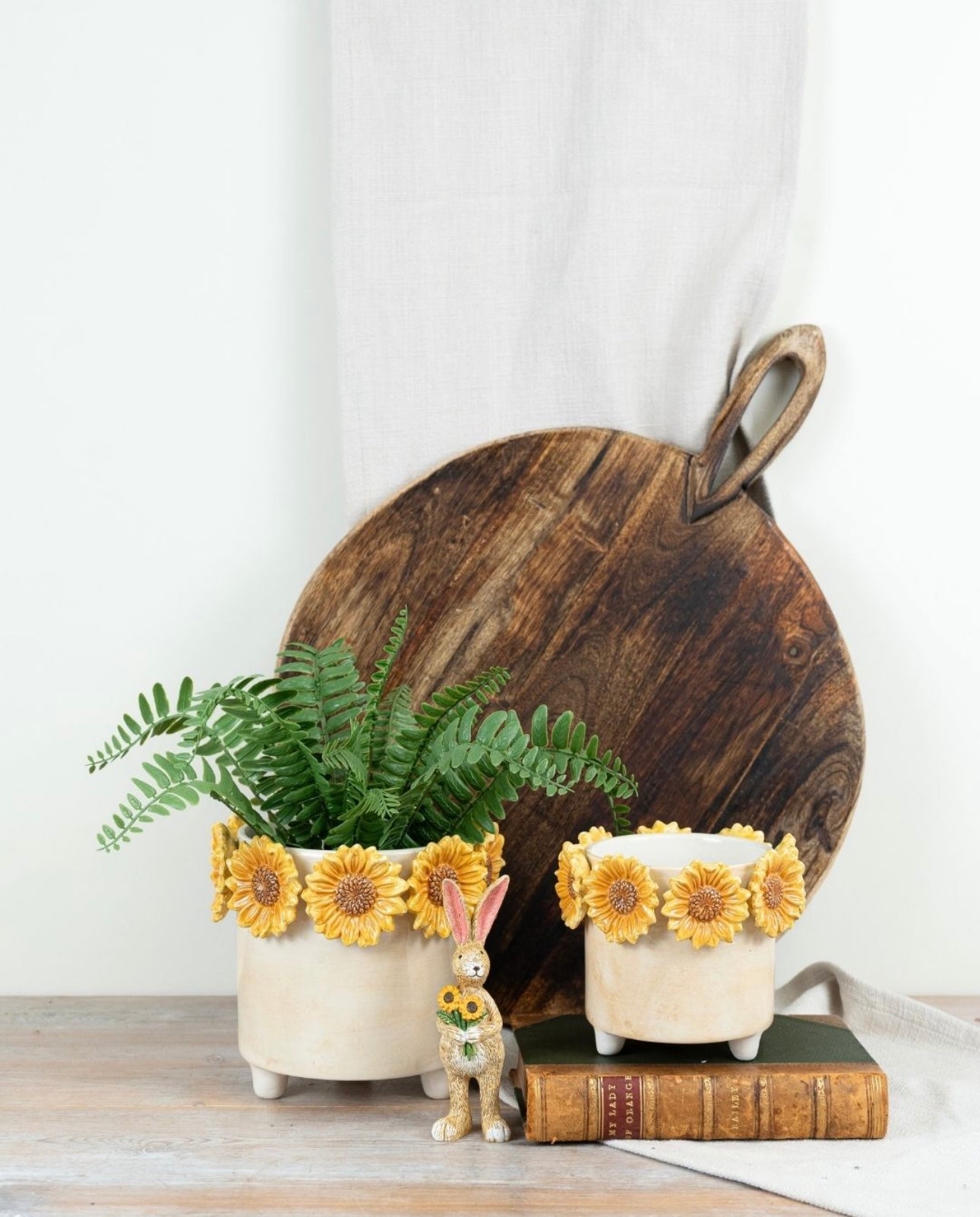 3D Sunflower Planter 12.8cm – Yellow Floral Decorative Plant Pot, Ceramic Indoor Planter for Bright Home Decor