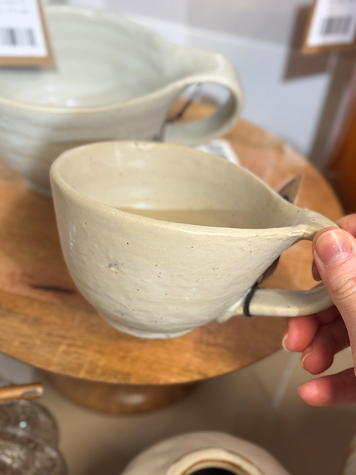 Cream Artisan Mug Speckled Ceramic Mug Rustic Coffee Cup Neutral Farmhouse Kitchenware 16x11x8cm Item #79268