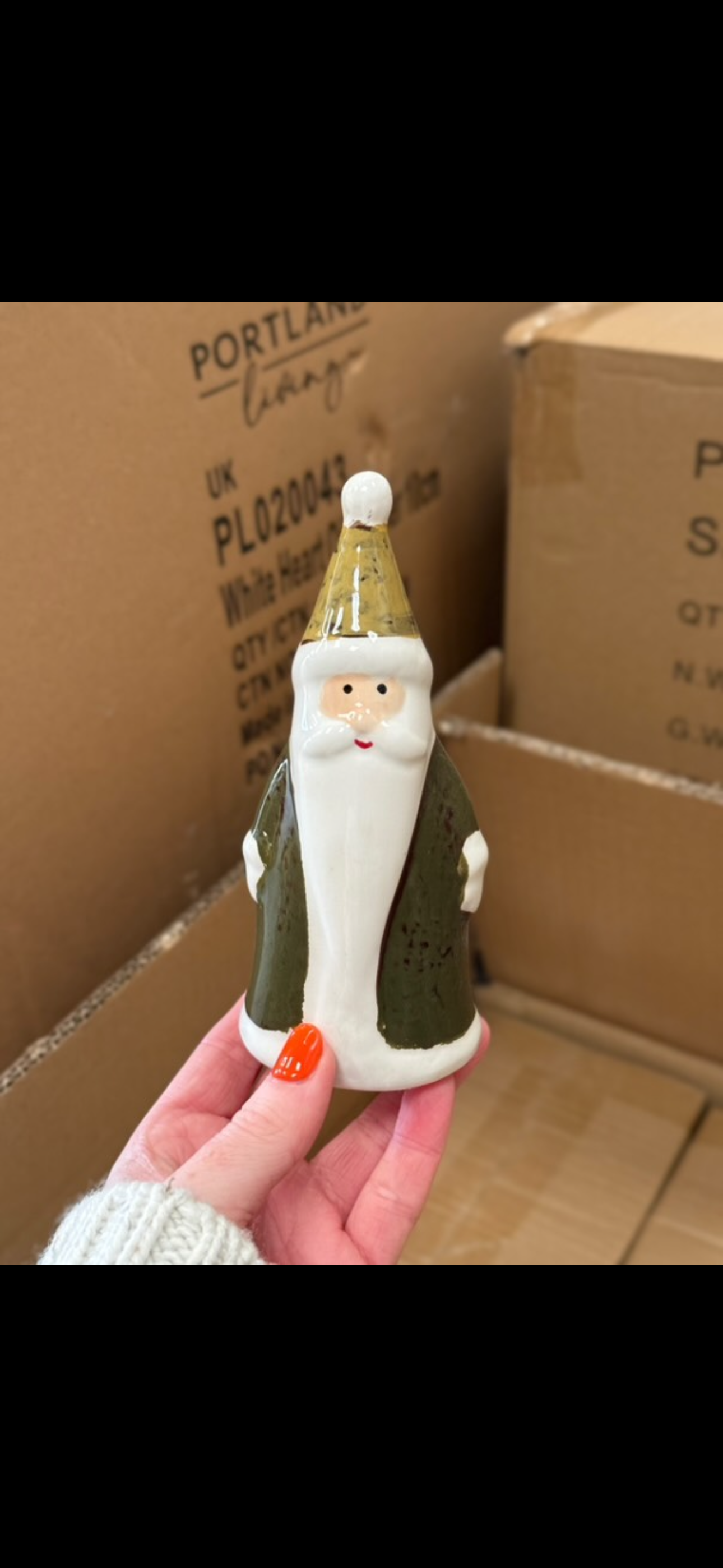 Green Santa Decoration, 14cm