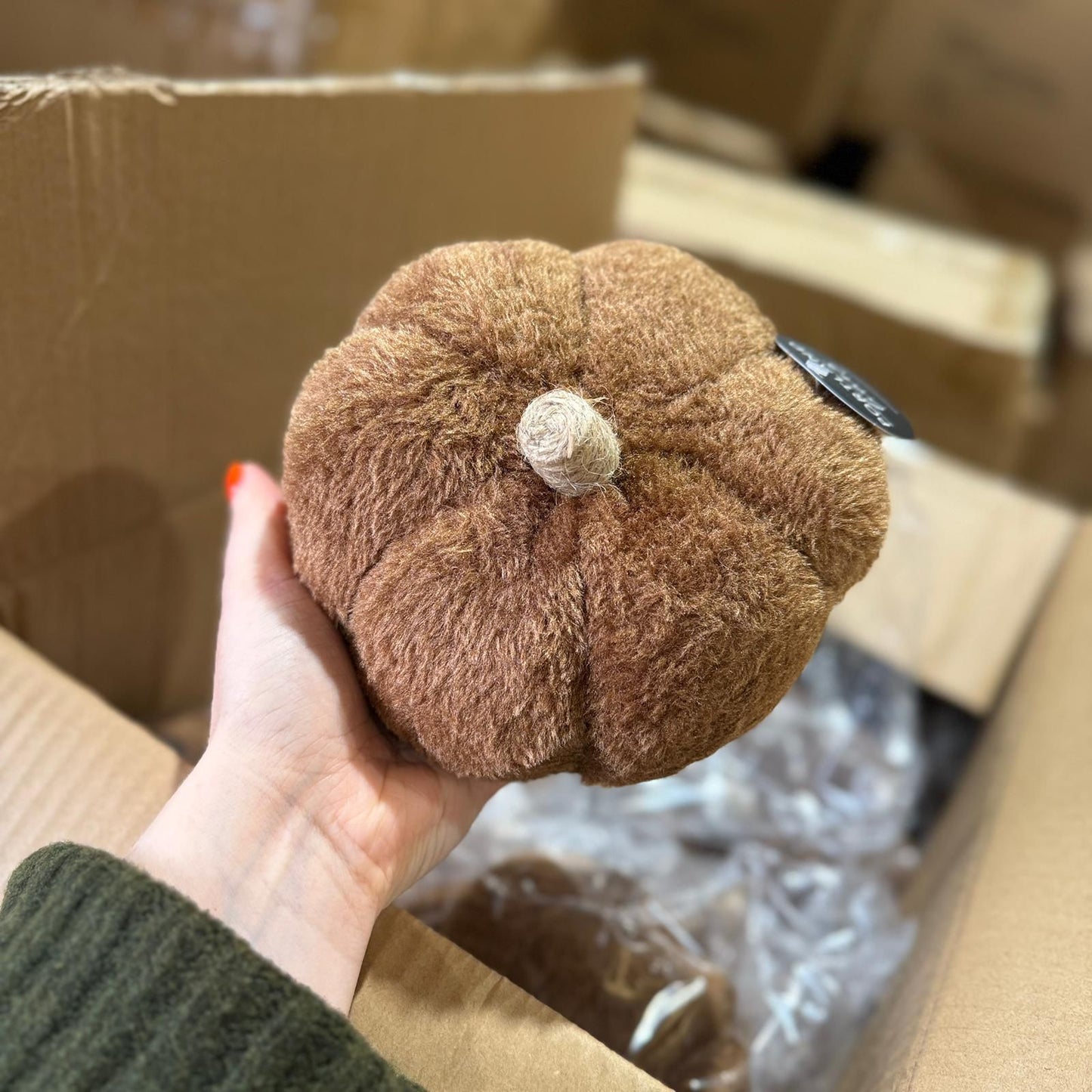 Faux Brown Pumpkin, 15cm