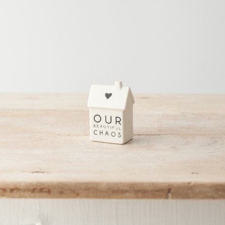 7cm 'Our Beautiful Chaos' Porcelain House - Quirky Decorative Accent for Home
